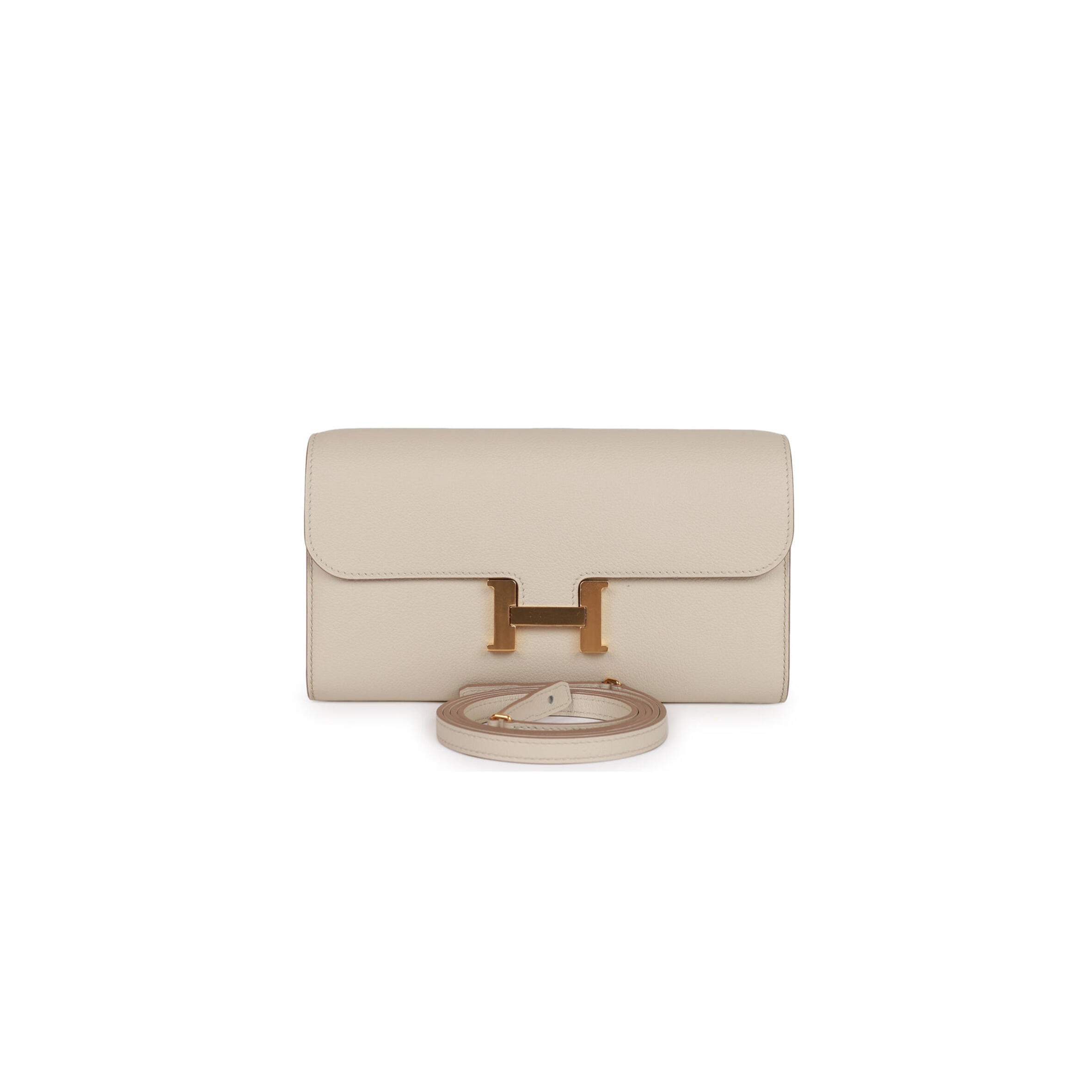 HERMES CONSTANCE WALLET TO GO BETON EVERCOLOR GOLD HARDWARE (20*11*4cm)